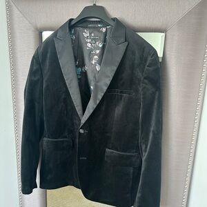 INC International Concepts Black Velvet Blazer